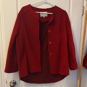 Eileen Fisher Deep Red Women's Cape Coat
